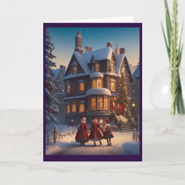 Cartes Pour Fêtes Annuelles Noël Vintage victorien (Devant)