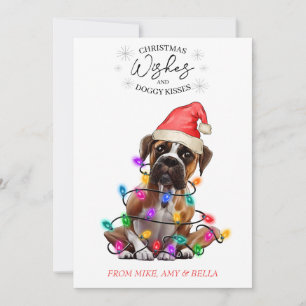 Cartes Pour Fêtes Annuelles Noël Voeux Chien Chiot Baisers Joli Animal Personn