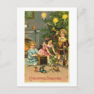 Cartes Pour Fêtes Annuelles Noël Voeux Enfants, Arbre, Jouets