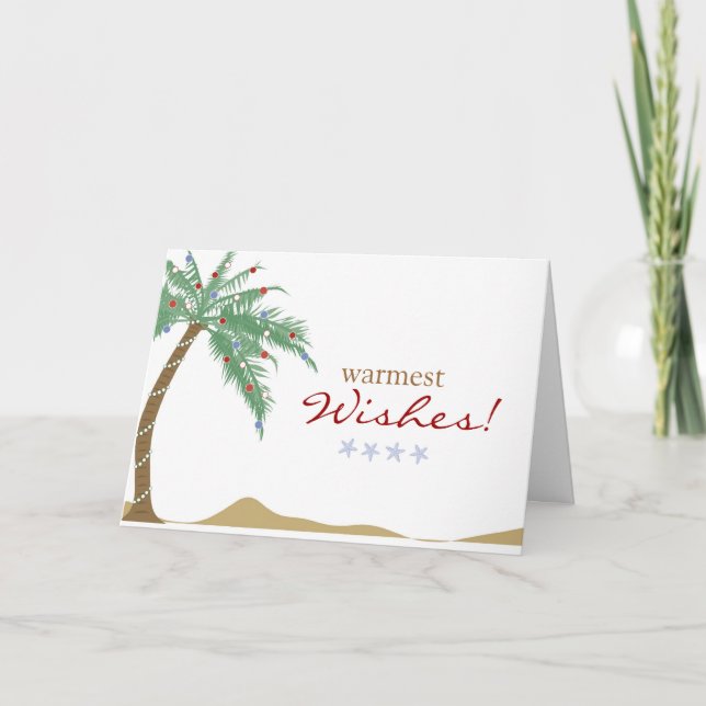 Cartes Pour Fêtes Annuelles Noël Voeux les plus chauds Palm Tree Salutation (Devant)