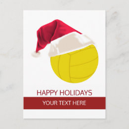 Cartes Pour Fêtes Annuelles Noël volleyball Ball Santa Hat postCards