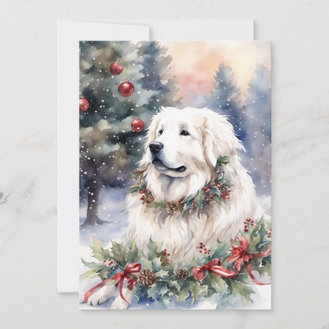 Cartes Pour Fêtes Annuelles Noël - WC Great Pyrenees (Devant)