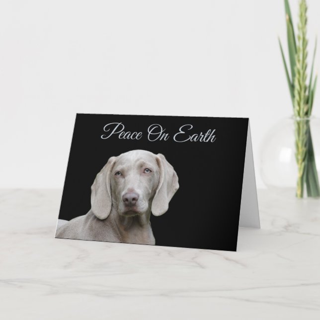 Cartes Pour Fêtes Annuelles Noël Weimaraner (Devant)