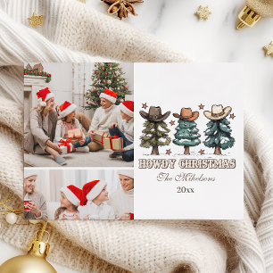 Cartes Pour Fêtes Annuelles  Noël Western Howdy 2 photos