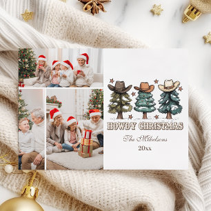 Cartes Pour Fêtes Annuelles  Noël Western Howdy 3 photos