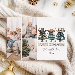 Cartes Pour Fêtes Annuelles  Noël Western Howdy 3 photos