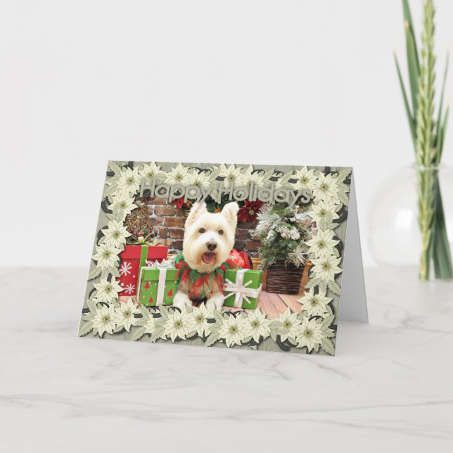 Cartes Pour Fêtes Annuelles Noël - Westie - Lucky (Devant)