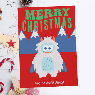 Cartes Pour Fêtes Annuelles Noël Whimsical de Yeti