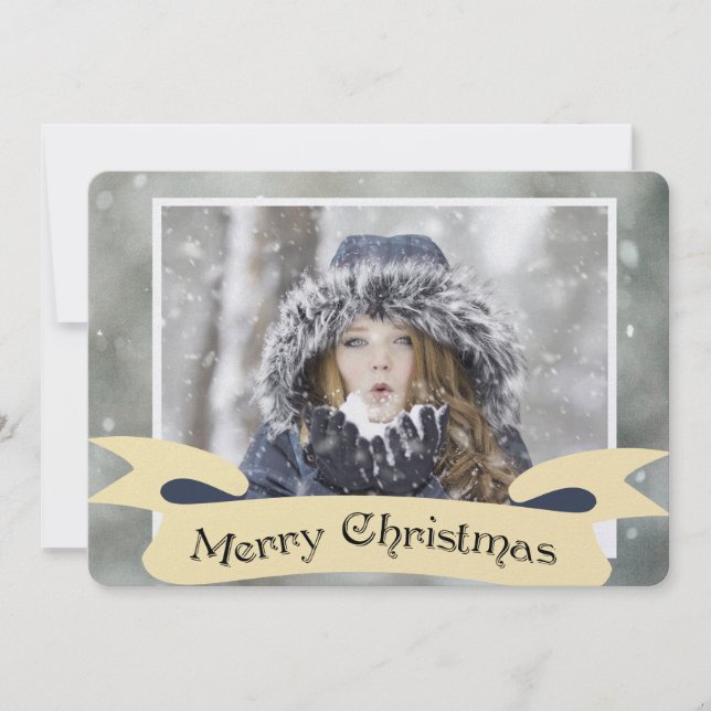 Cartes Pour Fêtes Annuelles Noël Wintery One Photo (Devant)