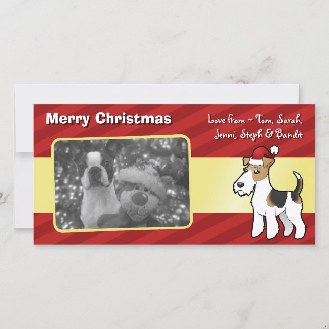 Cartes Pour Fêtes Annuelles Noël Wire Fox Terrier (Devant)