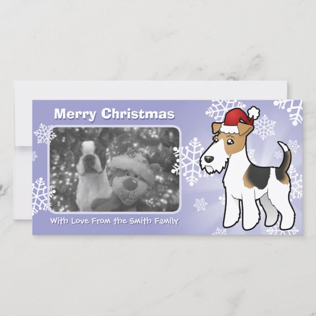 Cartes Pour Fêtes Annuelles Noël Wire Fox Terrier (Devant)