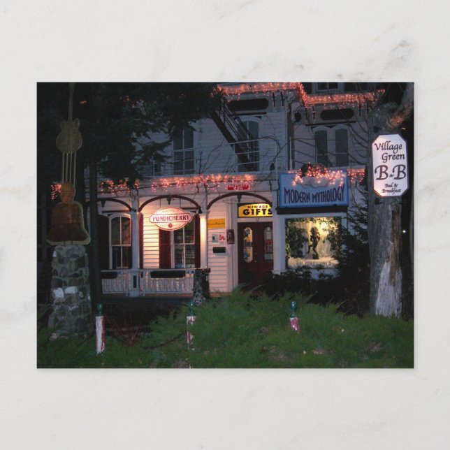 Cartes Pour Fêtes Annuelles Noël Woodstock, NY de Village Green (Devant)
