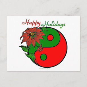 Cartes Pour Fêtes Annuelles Noël Yin Yang Poinsettia