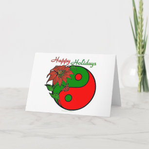 Cartes Pour Fêtes Annuelles Noël Yin Yang Poinsettia