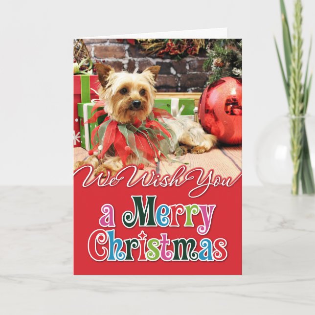 Cartes Pour Fêtes Annuelles Noël - Yorkie - Kinsey (Devant)