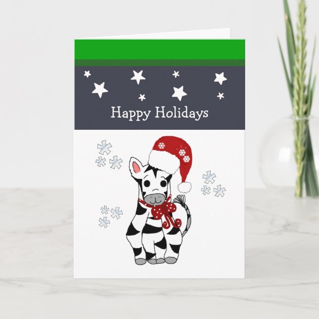 Cartes Pour Fêtes Annuelles Noël Zebra (Devant)