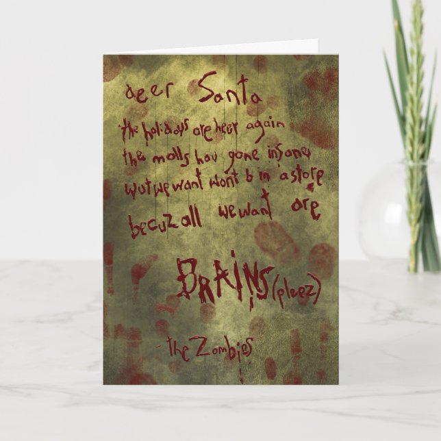 Cartes Pour Fêtes Annuelles noël zombie (Devant)