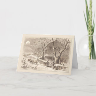 Cartes Pour Fêtes Annuelles Noëls Père Noël Vintages de Noël en Lune