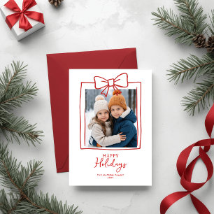 Cartes Pour Fêtes Annuelles Nœud dessiné à la main Doddle Noël Photo Fête Post