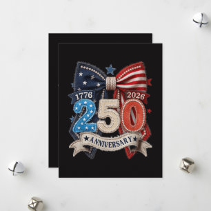 Cartes Pour Fêtes Annuelles Nœud du drapeau américain 250e anniversaire patrio