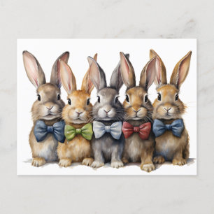 Cartes Pour Fêtes Annuelles Nœud papillon de lapin aquarelle fantaisie
