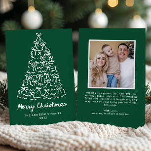 Cartes Pour Fêtes Annuelles Noeud papillon fantaisiste d'arbre de Noël vert Ph