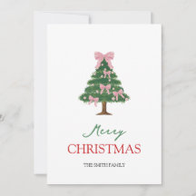 Nœud rose coquette et sapin de Noël vert