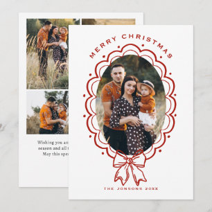 Cartes Pour Fêtes Annuelles Nœud rouge funky dessiné à la main pour Noël 5 Pho