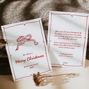 Cartes Pour Fêtes Annuelles Noeud rouge Noël moderne