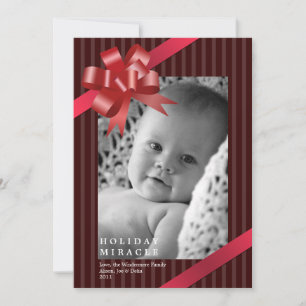 Cartes Pour Fêtes Annuelles Noeud ruban rouge cadre vacances miracle bébé prem