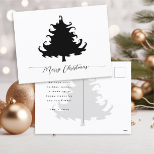 Cartes Pour Fêtes Annuelles Noir Arbre minimaliste de Noël