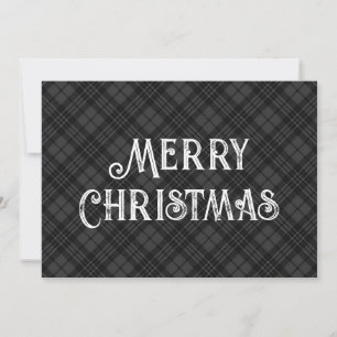 Cartes Pour Fêtes Annuelles Noir blanc tartan plaid hiver Noël motif