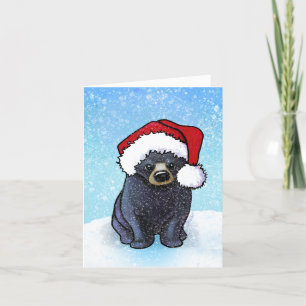 Cartes Pour Fêtes Annuelles Noir de Noël Ours Cub