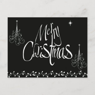 Cartes Pour Fêtes Annuelles Noir et blanc Joyeux Noël