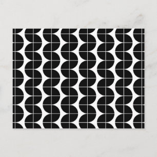 Cartes Pour Fêtes Annuelles Noir et blanc Mid-Century Motif Abstrait moderne