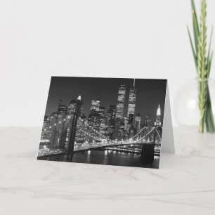 Cartes Pour Fêtes Annuelles Noir et blanc New York City