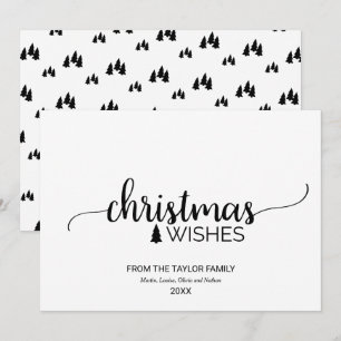 Cartes Pour Fêtes Annuelles Noir et blanc simple Noël