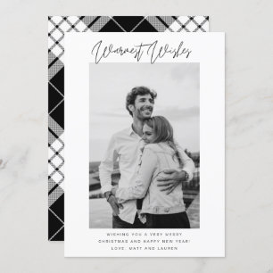 Cartes Pour Fêtes Annuelles Noir et blanc Warmest Wings Photo Christmas Hol