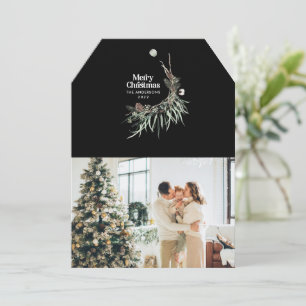 Cartes Pour Fêtes Annuelles Noir moderne élégante aquarelle botanique rustique