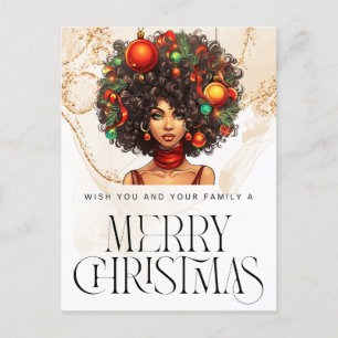 Cartes Pour Fêtes Annuelles Noir Noël Sista Melanin Queen Femmes Noël