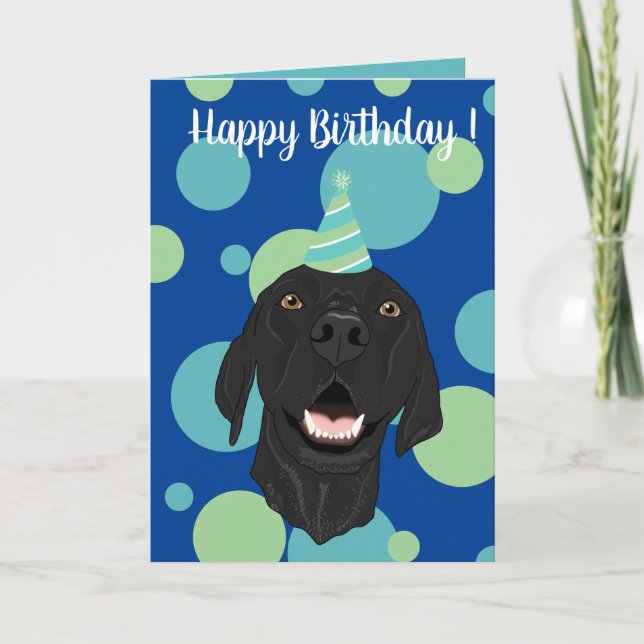 Cartes Pour Fêtes Annuelles Noir Pointer Chiot Anniversaire (Devant)