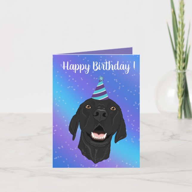 Cartes Pour Fêtes Annuelles Noir Pointer Chiot Anniversaire (Devant)