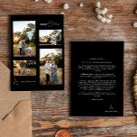 Cartes Pour Fêtes Annuelles Noir Simple moderne Noël Quatre photos Collage<br><div class="desc">Voici notre Noir Simple moderne Noël Four Photo Collage Carte de vacances design, où la simplicité rencontre l'élégance avec une touche de charme de Noël. Offrant une esthétique noir et blanc éclatant qui apporte un sentiment de sophistication propre à vos vacances, en faisant un choix contemporain pour ceux qui apprécient...</div>