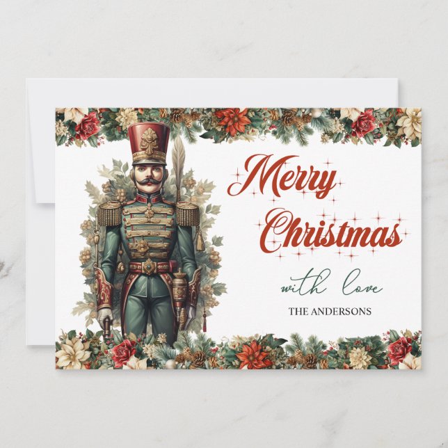 Cartes Pour Fêtes Annuelles Noisette de Noël classique rétro (Devant)
