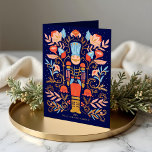 Cartes Pour Fêtes Annuelles Noisette de Noël Floral Folal Art Deep Blue<br><div class="desc">Inspiré par la beauté et le style de l'art populaire scandinave, mais avec une flamme moderne et vintage. Les contrastes profonds sont combinés à des couleurs vives joyeuses de rouge, jaune, rose, bleu, or et pêche pour transmettre une sensation joyeuse. Nos noix de cou dessinées à la main et de...</div>