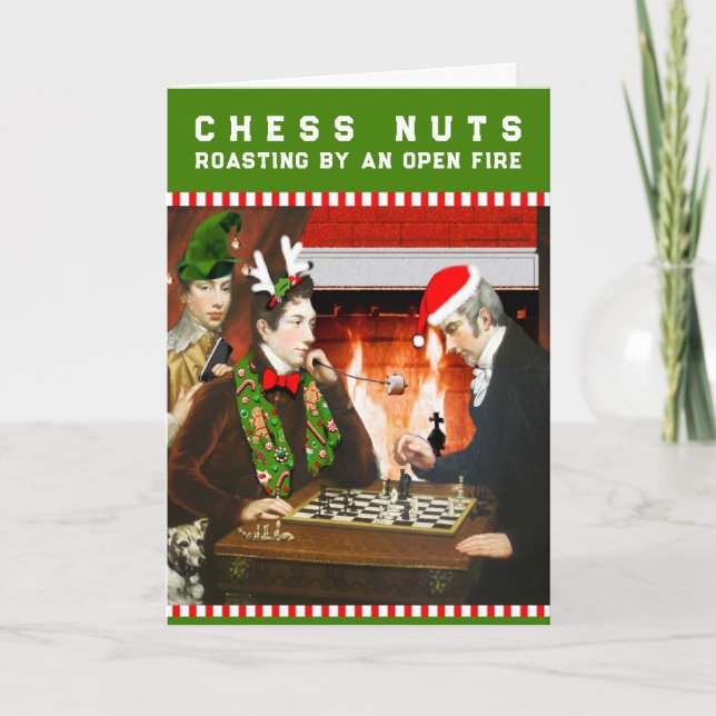 Cartes Pour Fêtes Annuelles Noix d'échecs amusantes Noël (Devant)