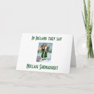 Cartes Pour Fêtes Annuelles Nollaig Shonadhuit et IRISH PÈRE NOËL MERRY NOËL