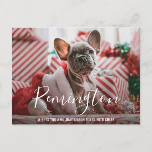 Cartes Pour Fêtes Annuelles Nom de chien moderne et audacieux Photo élégante d