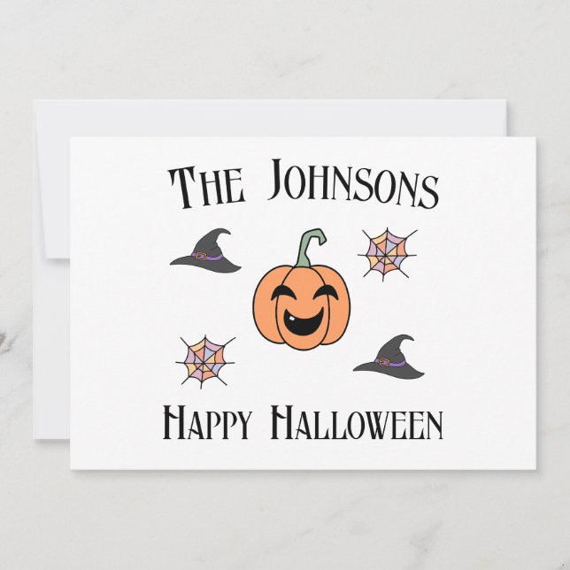 Cartes Pour Fêtes Annuelles Nom de famille Halloween (Devant)