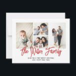 Cartes Pour Fêtes Annuelles Nom de famille personnalisé 4 Photo Collage<br><div class="desc">Diffusez l'amour avec ce carte photo de vacances personnalisé qui présente un collage photo et votre nom de famille. Ajoutez une photo et un texte à l'arrière pour une touche spéciale supplémentaire.</div>